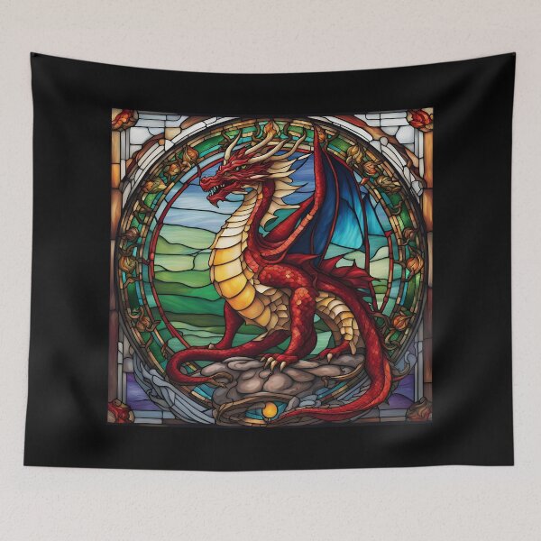 Item preview, Watercolor Stained Glass Dragon designed and sold by AspectArtWorks.