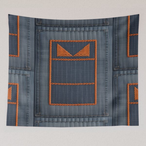 Item preview, Jeans clothes, orange embroidered 3 designed and sold by Kader101.