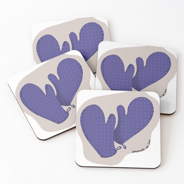 Item preview, Oven mittens with a blue flower design designed and sold by Dennies-designs.