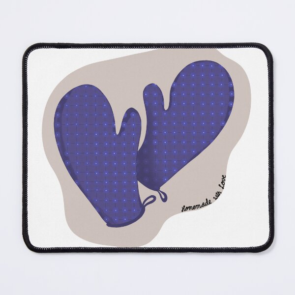 Item preview, Oven mittens with a blue flower design designed and sold by Dennies-designs.