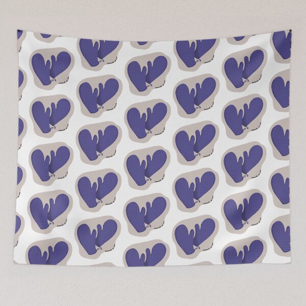 Item preview, Oven mittens with a blue flower design designed and sold by Dennies-designs.