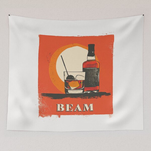 Item preview, Beam Bourbon - Vintage-Inspired Whiskey Art designed and sold by Retro Travel Design.