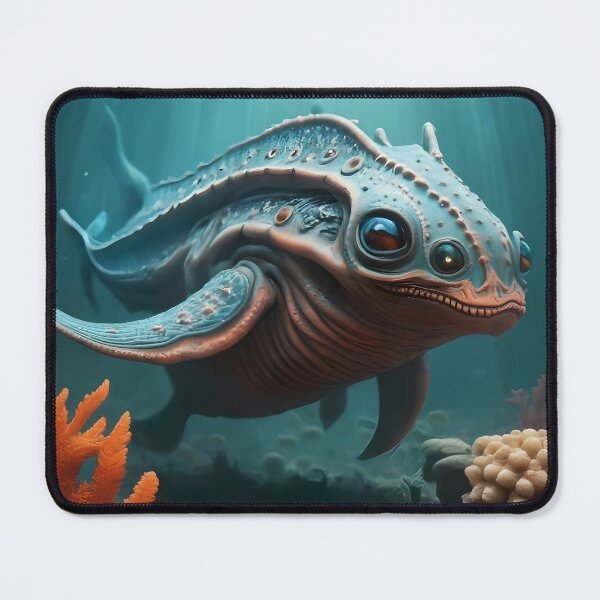 Item preview, Blue alien sea creature with fins and eyes designed and sold by cyberheadscifi.