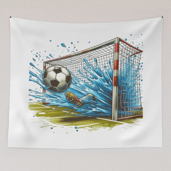 Item preview, scores in the left corner of the goal during a soccer match. designed and sold by PaintMeWorld.