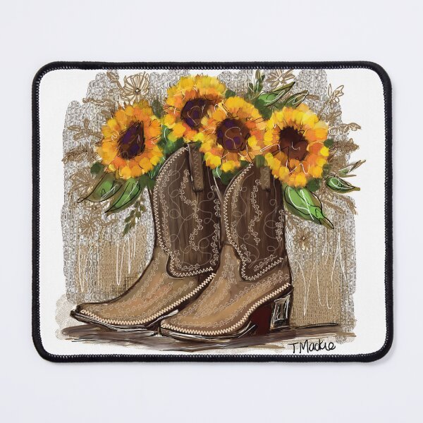 Item preview, Cowgirl Boots and Sunflowers designed and sold by TraceyMackieArt.