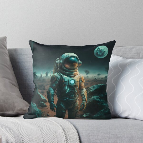 Artikelvorschau, Astronaut auf fremdem Planeten mit Mond entworfen und verkauft von cyberheadscifi.