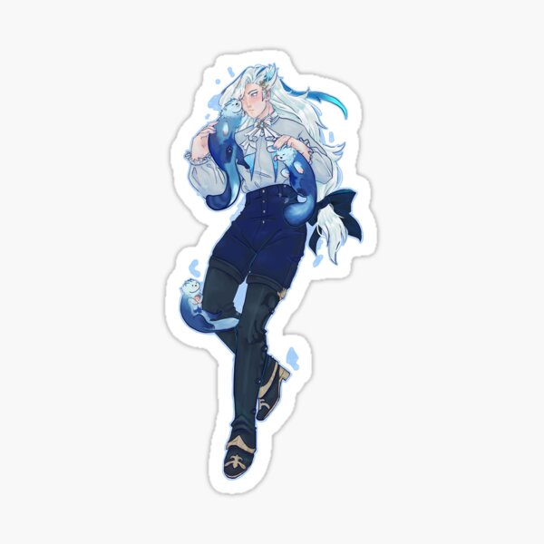 Item preview, Genshin impact Neuvillette and otters, full body designed and sold by Uveriablu.