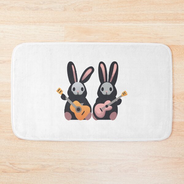 Item preview, Two ghosty rabbits with guitars designed and sold by cheekyfoxart.