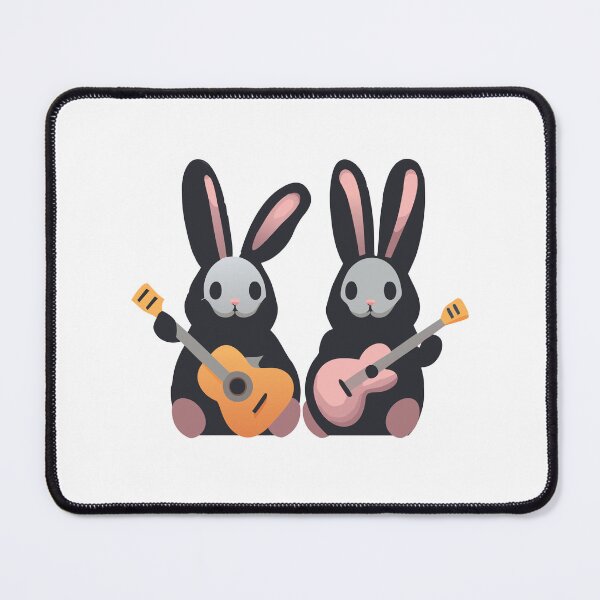 Item preview, Two ghosty rabbits with guitars designed and sold by cheekyfoxart.