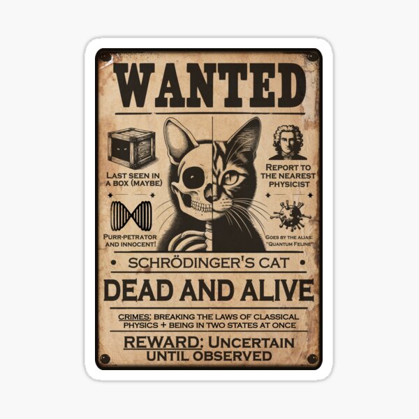 Item preview, Schrödinger's Cat - Wanted Dead AND Alive designed and sold by Groenendijk.
