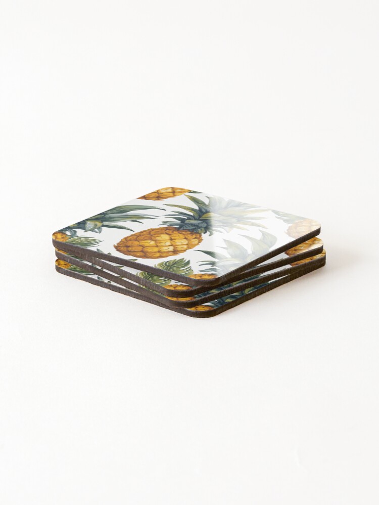 Thumbnail 4 of 5, Coasters (Set of 4), Pineapple Pattern designed and sold by Introvertedself.