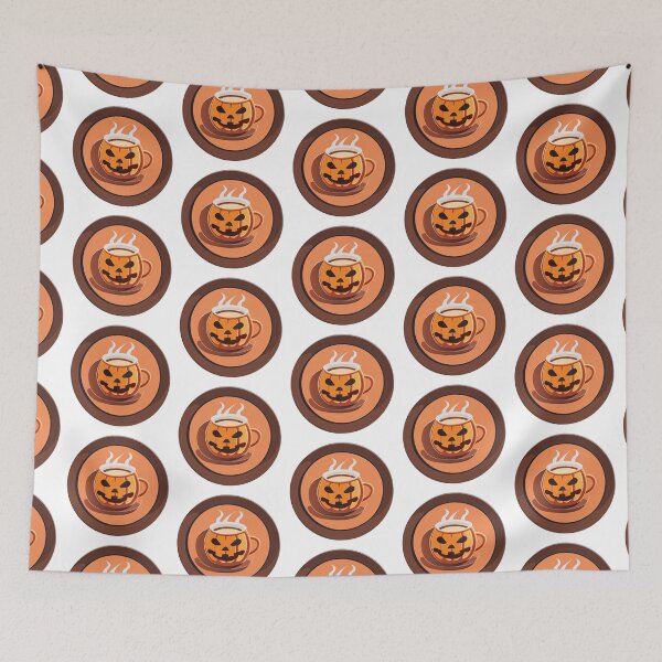 Item preview, Hot coffee pumpkin on a circle designed and sold by cheekyfoxart.