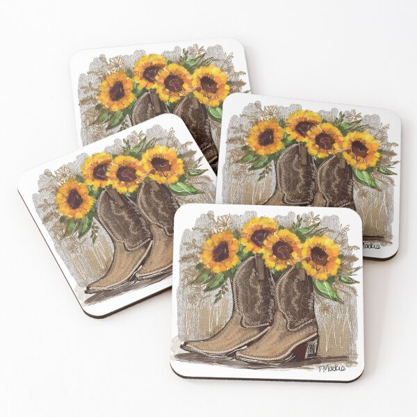 Item preview, Cowgirl Boots and Sunflowers designed and sold by TraceyMackieArt.