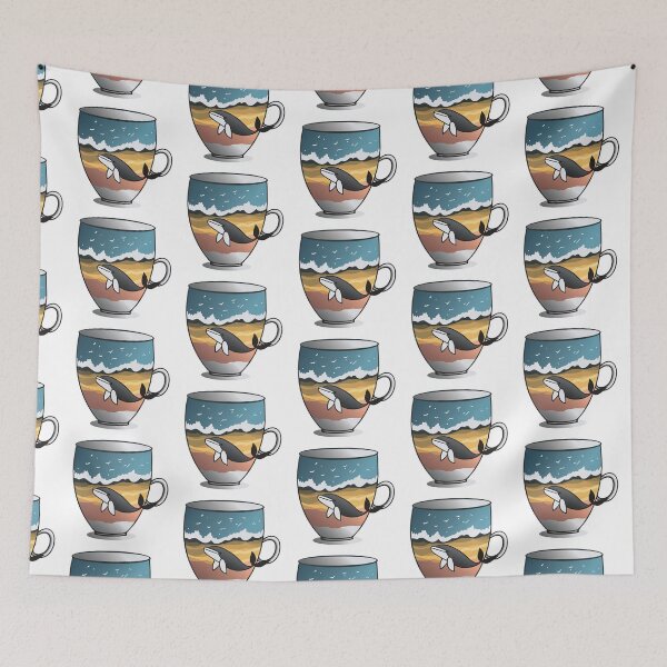 Item preview, Coffee cup with a diving whale designed and sold by cheekyfoxart.