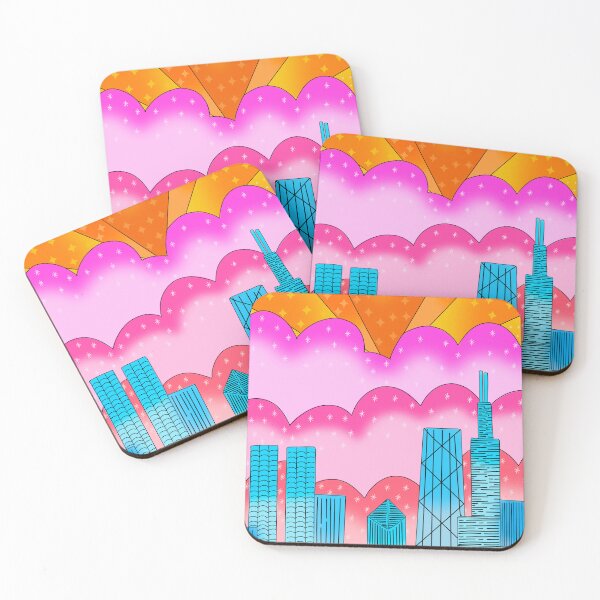 Artikelvorschau, Bunte Skyline von Chicago entworfen und verkauft von ellenugget.