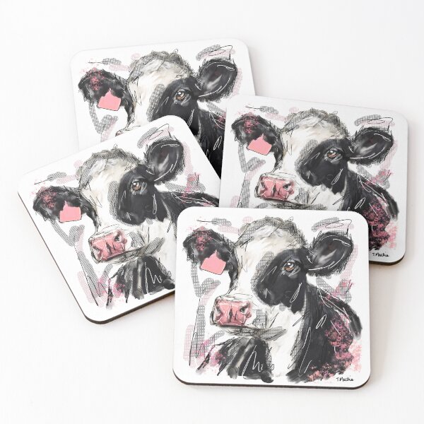 Item preview, Holstein Cow with Pink Tag designed and sold by TraceyMackieArt.