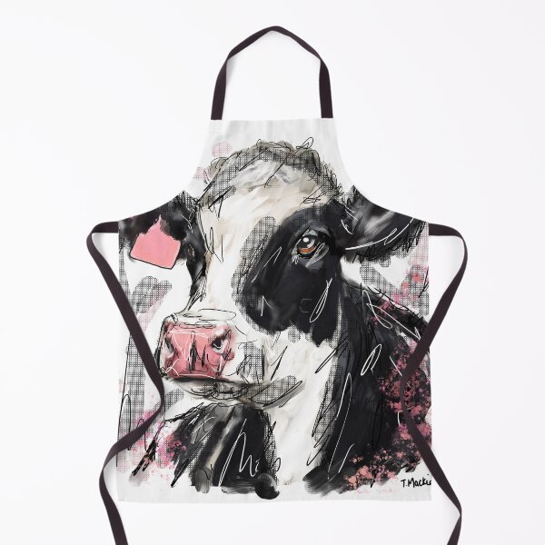 Item preview, Vaca Holstein con etiqueta rosa designed and sold by TraceyMackieArt.