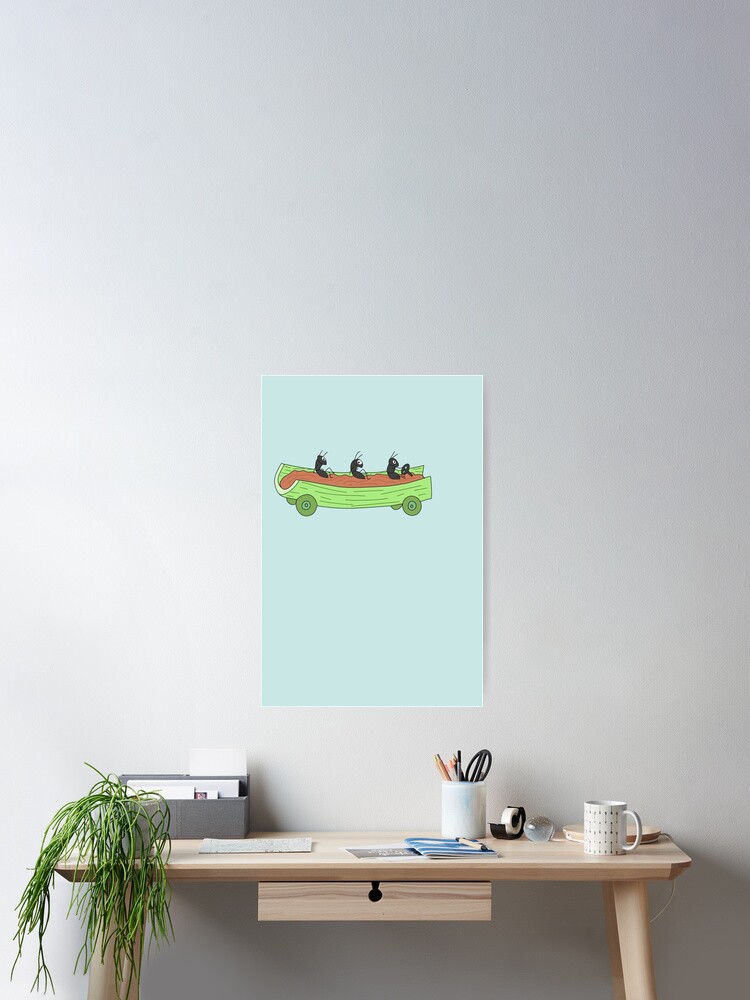 Ants on a Log Car Poster
