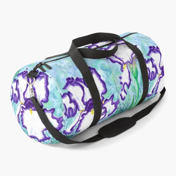 Item preview, White Irises with Purple Border designed and sold by Wyndee Breheny.