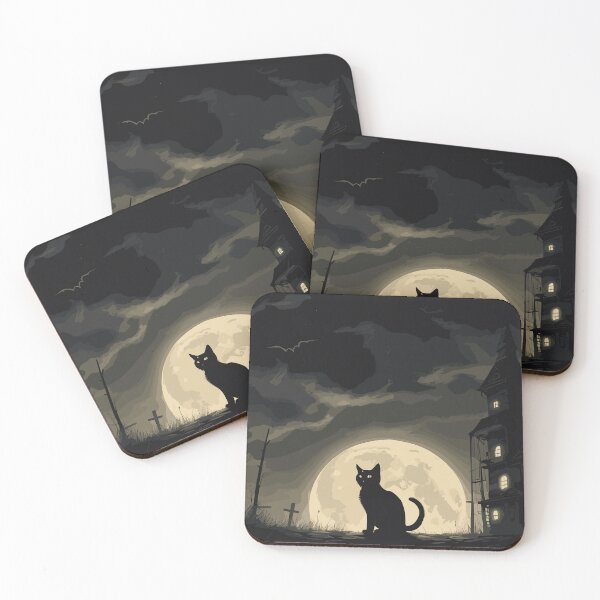 Item preview, Black Cat, Moon, Dark, Fog designed and sold by ARTARG.