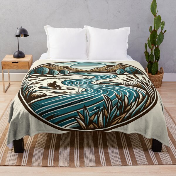 Item preview, River's Repose: Fishing in the Mountain's Embrace designed and sold by Granola Souls.