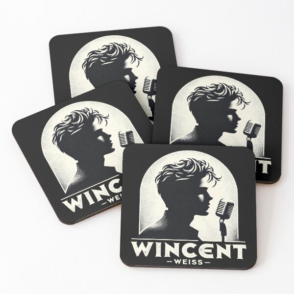 Item preview, Wincent Weiss Retro Style (on black) designed and sold by Retro Travel Design.