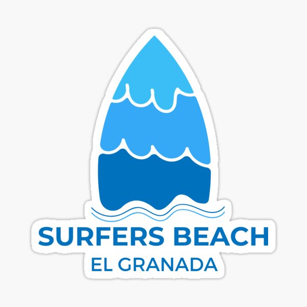 Surfers Beach El Granada Sticker