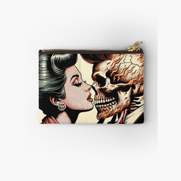 Item preview, Passion's Embrace: Woman Kissing a Flaming Skull designed and sold by Diegos-.