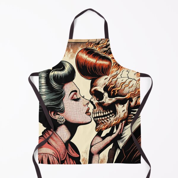 Item preview, Passion's Embrace: Woman Kissing a Flaming Skull designed and sold by Diegos-.