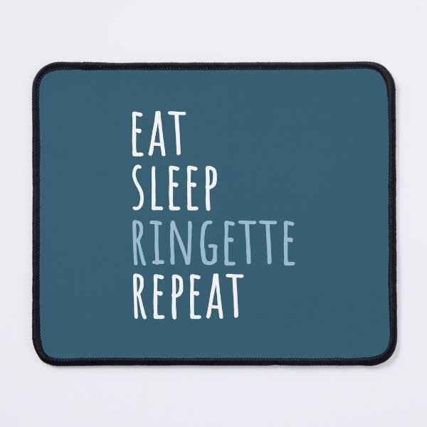 Item preview, Eat Sleep Ringette Repeat - elegant white-blue text design designed and sold by EmeraldeaArt.