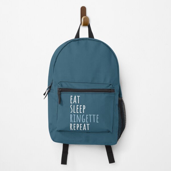 Item preview, Eat Sleep Ringette Repeat - elegant white-blue text design designed and sold by EmeraldeaArt.