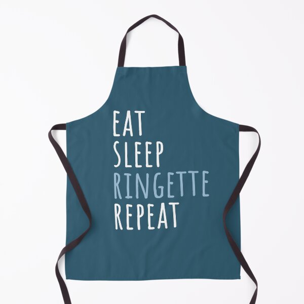 Item preview, Eat Sleep Ringette Repeat - elegant white-blue text design designed and sold by EmeraldeaArt.