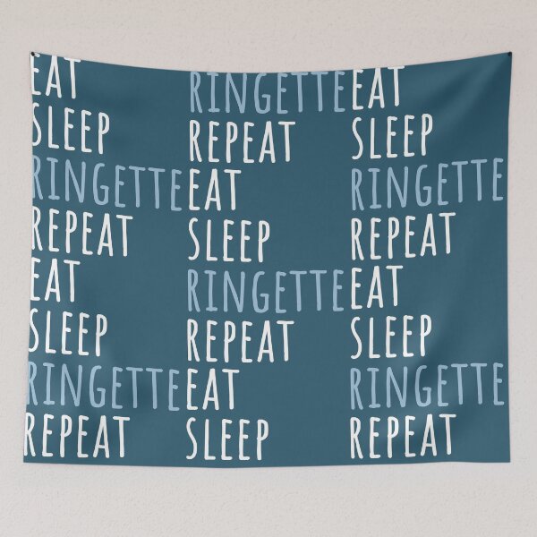 Item preview, Eat Sleep Ringette Repeat - elegant white-blue text design designed and sold by EmeraldeaArt.