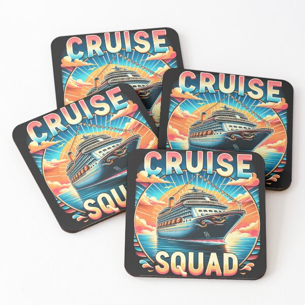 Item preview, Cruise Squad Ship Vacation Trip Retro Sunset designed and sold by WildPalette-Art.