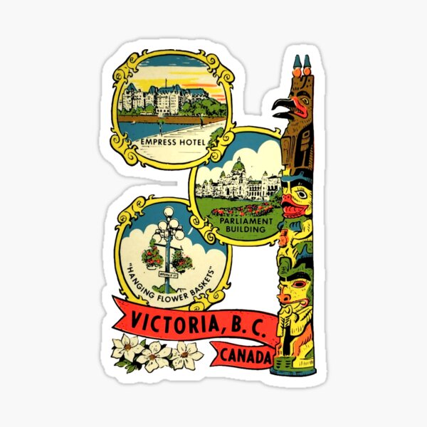 Item preview, Victoria BC Vintage Travel Decal designed and sold by hilda74.