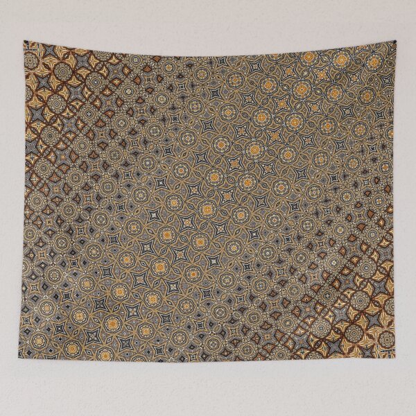 Item preview, Geometric Pattern Designer Fabric, Brown and Gold Material, Modern Textile, Abstract Quilting Type Pattern  designed and sold by abartisanstudio.