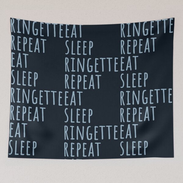 Item preview, Eat Sleep Ringette Repeat - elegant lightblue text design designed and sold by EmeraldeaArt.