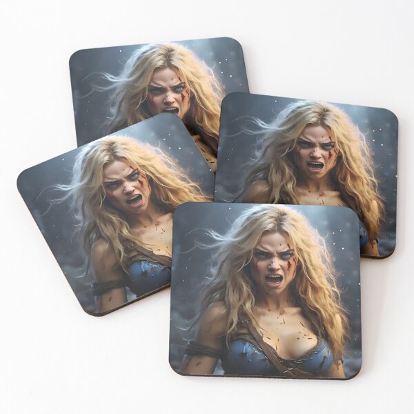 Item preview, Fierce Scream: Photorealistic Barbarian Maiden designed and sold by WAUZ.