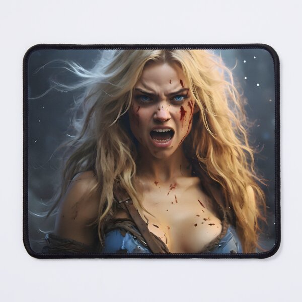 Item preview, Fierce Scream: Photorealistic Barbarian Maiden designed and sold by WAUZ.