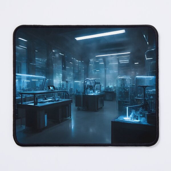 Item preview, Futuristic blue science lab with smoke designed and sold by cyberheadscifi.
