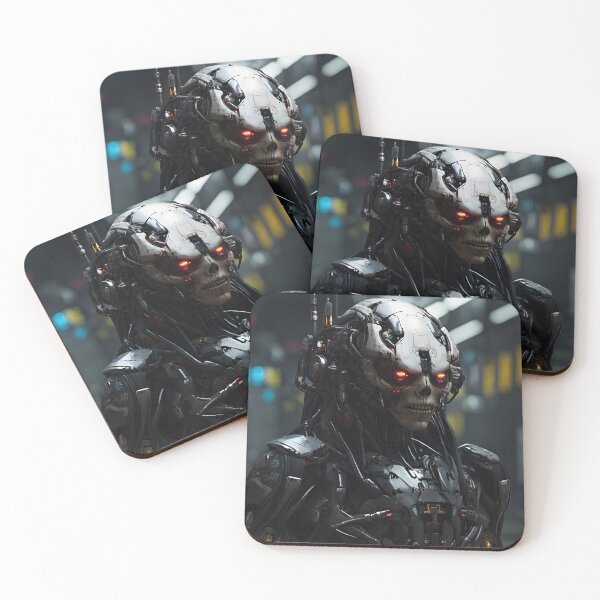 Item preview, Cyborg soldier with skull helmet and armor designed and sold by cyberheadscifi.