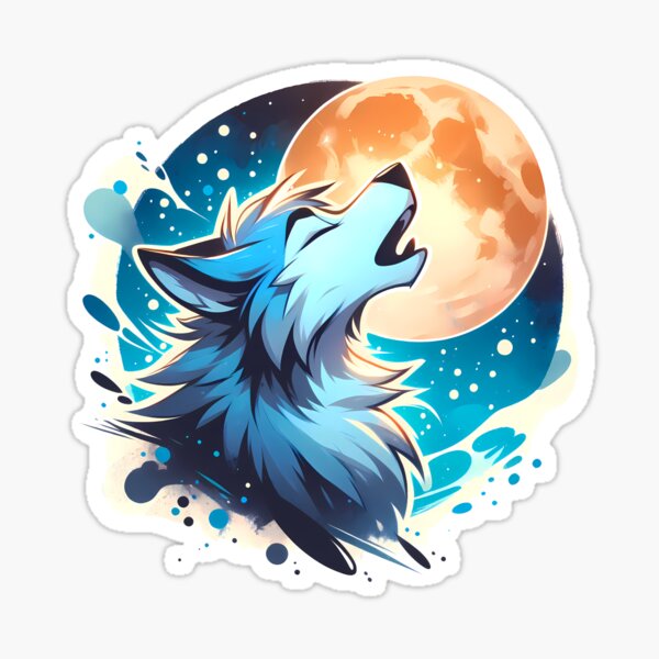 Item preview, Awoo Moon Howling Wolf Anthro Furry designed and sold by BlueBullBazaar.