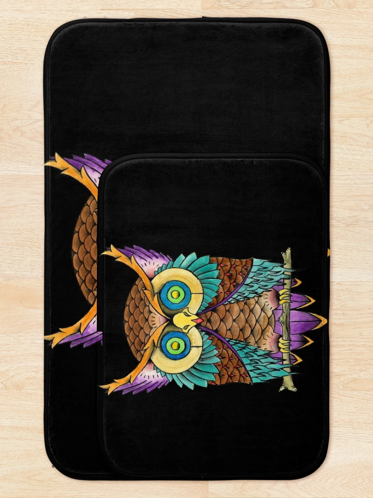 Thumbnail 5 of 6, Bath Mat, OWL designed and sold by ARTopher.