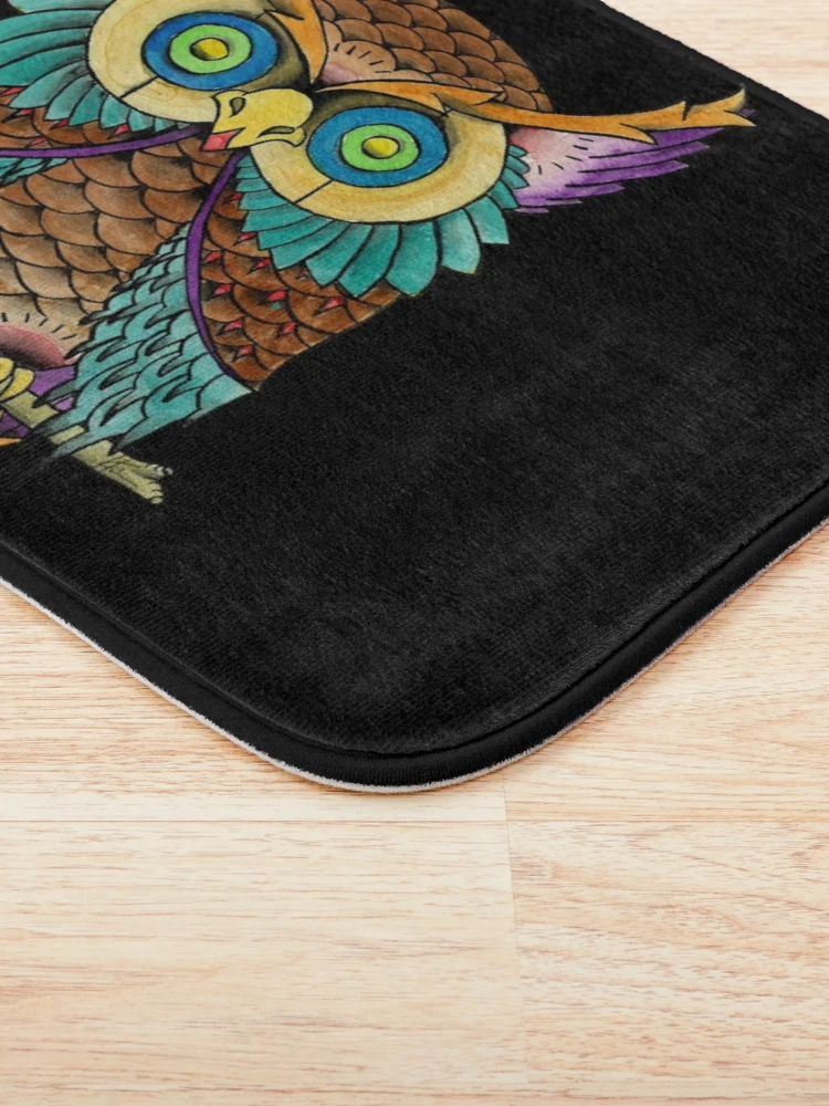 Thumbnail 3 of 6, Bath Mat, OWL designed and sold by ARTopher.