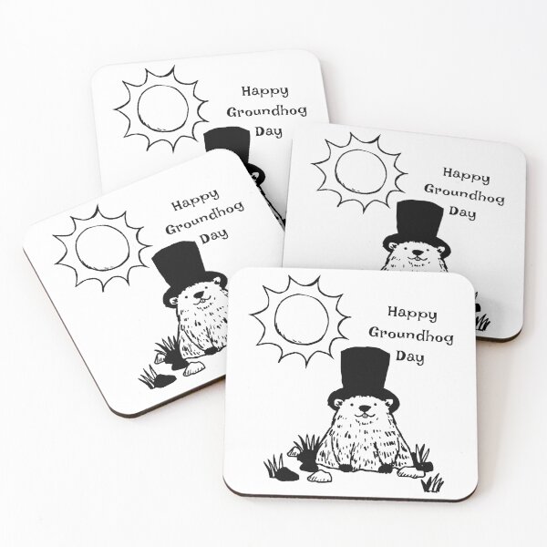 Item preview, Happy groundhog day! black design designed and sold by EchoPrint Co..