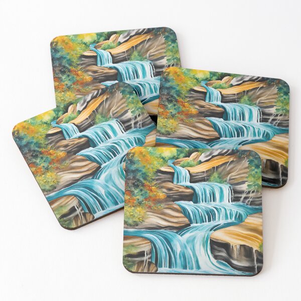 Item preview, Copy of Waterfall is flowing in jungle. Nature abstract designed and sold by Modern-Tropical.