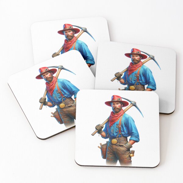 Item preview, Bright Multicolored Gold Miner from 1800s with Pick-Axe designed and sold by kylmllr101684.