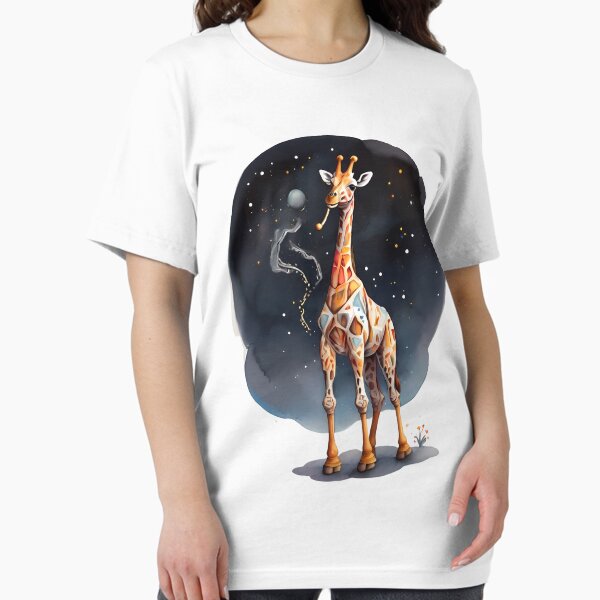 Item preview, A cosmic giraffe with a telescope neck designed and sold by LuminaCanvas.