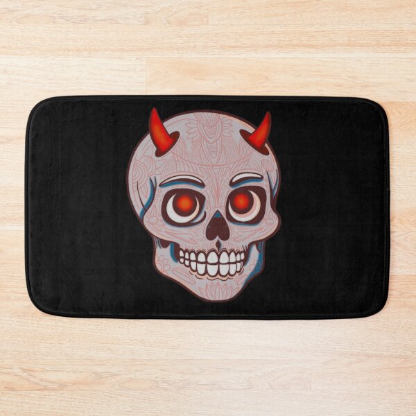 Item preview, Cute Mexican style skull with red devil horns and glowing red eyes. designed and sold by DaveDanchuk.
