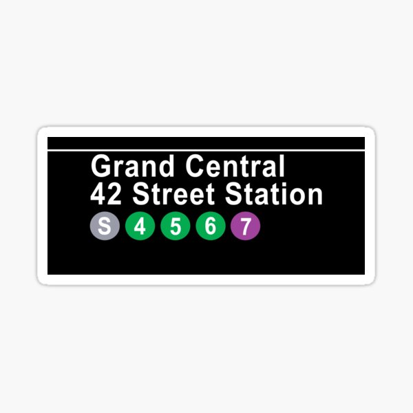 Item preview, Grand Central Station Large Subway Sign New York City designed and sold by johns-stickerss.